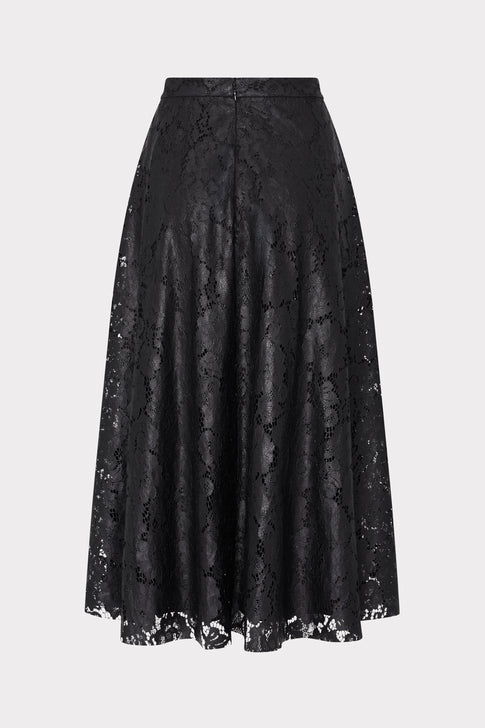 Otha Textured Lace Midi Skirt Black Image 4 of 4