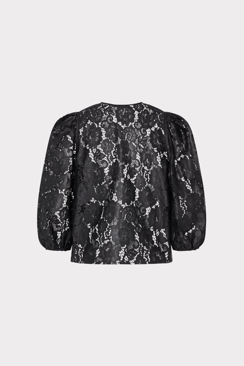 Nannie Textured Lace Top Black Image 4 of 4