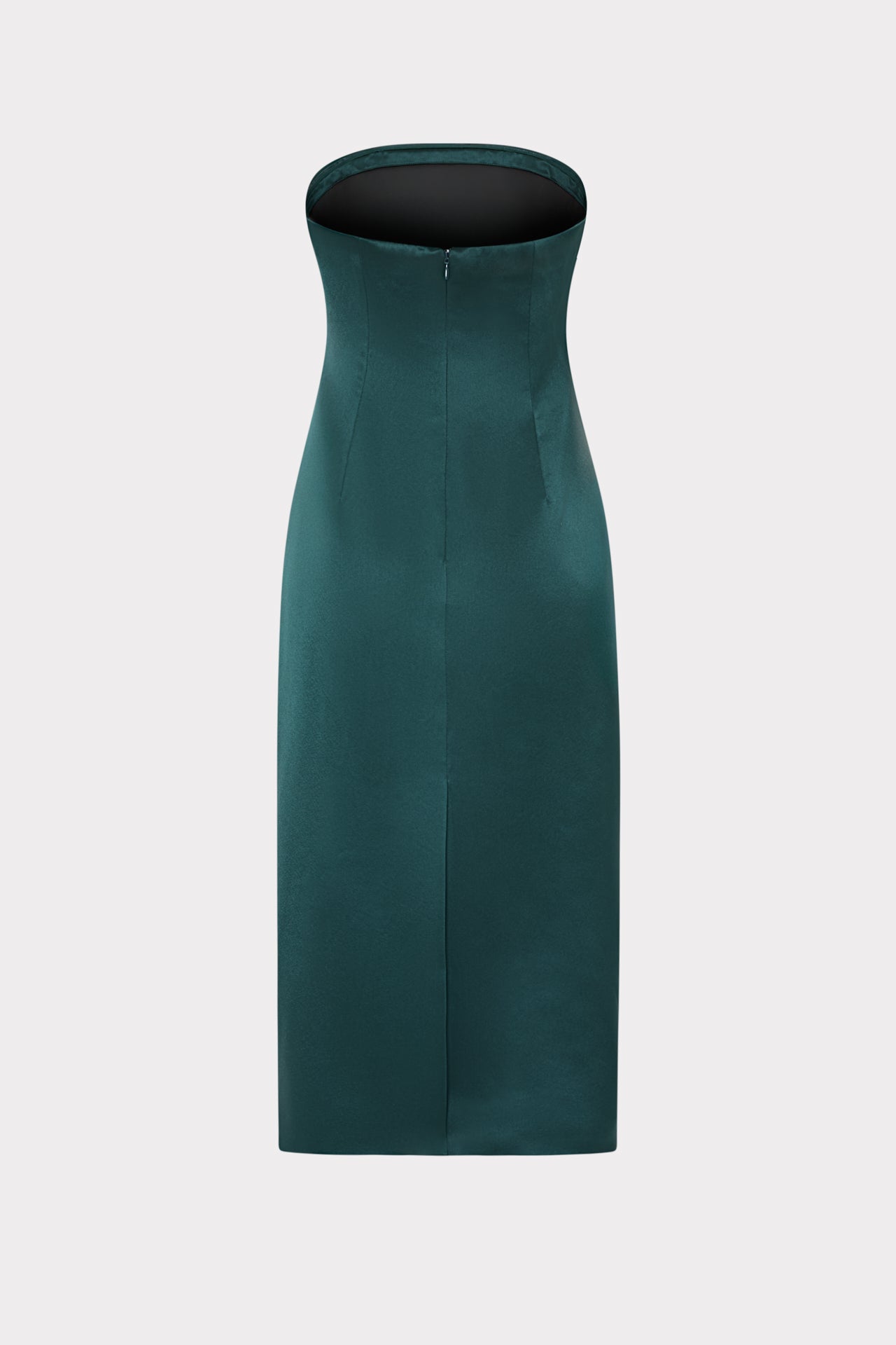 green emerald velvet dress Milly Womens Ravi Hammered Satin Ruffle Dress, 8, Green, Women's