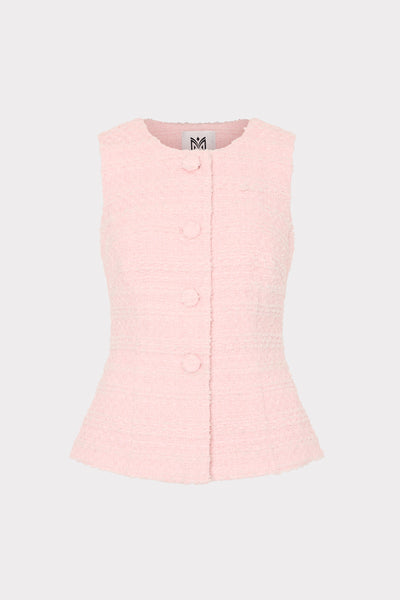 Bryn Tweed Top in Blush | MILLY
