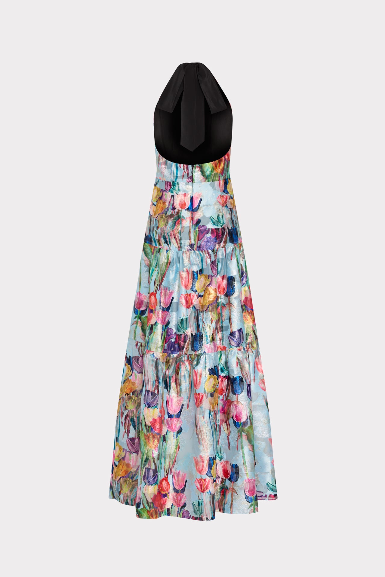 Gizelle Metallic Tulip Halter Maxi Dress Pastel Blue Multi / 10 | MILLY Gizelle Metallic Tulip Halter Maxi Dress Pastel Blue Multi / 10 | MILLY