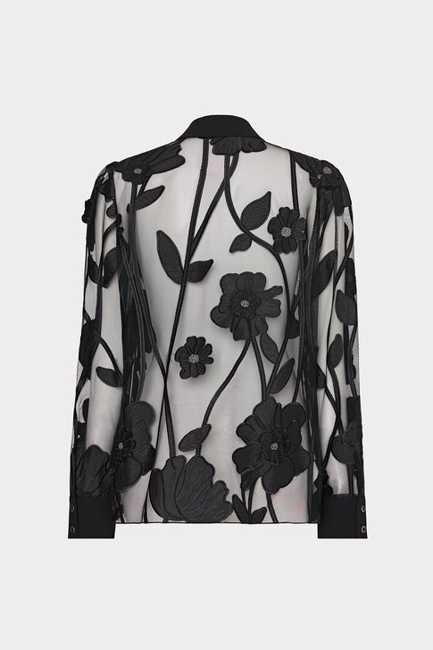 Ashton Grand Fleur Embroidered Top Black Image 4 of 4