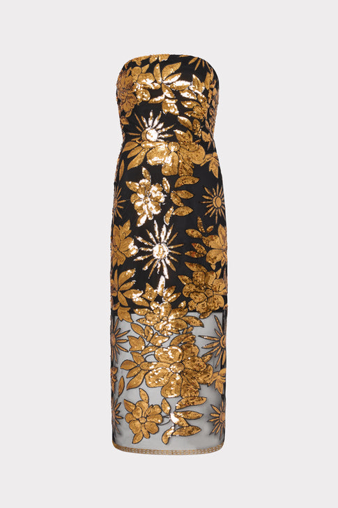 Kait Holiday Nights Sequins Dress Gold Multi Image 1 of 4