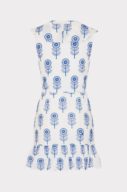 Novi Poppy Embroidery Wrap Dress White/Blue Image 4 of 4
