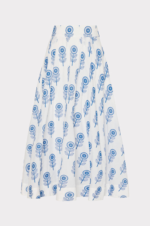 Poppy Embroidery Skirt White/Blue Image 1 of 5