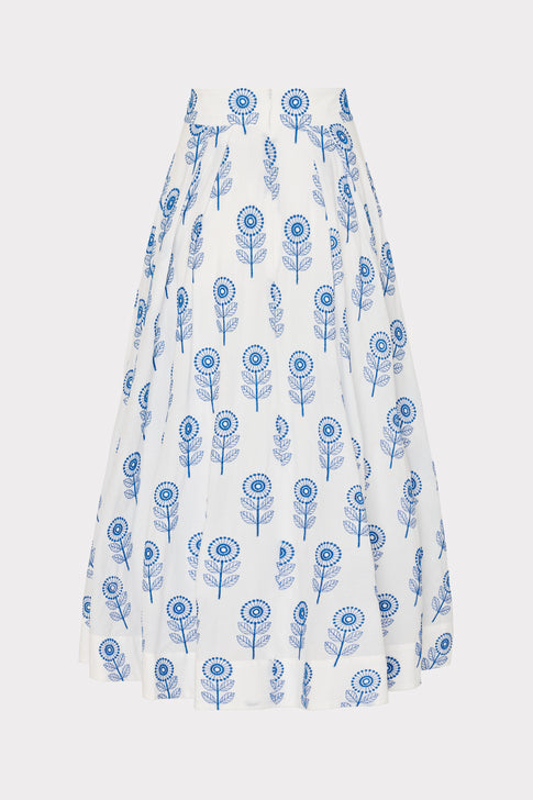 Poppy Embroidery Skirt White/Blue Image 5 of 5