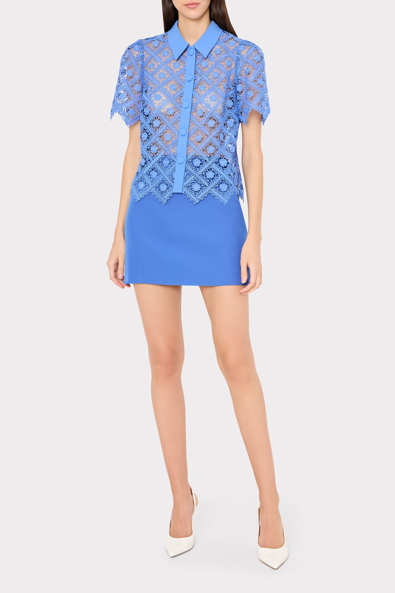 トップス andmary Paula lacey chiffon tops blue mdl_1_640e5636-e0b0-4c0a-b672-