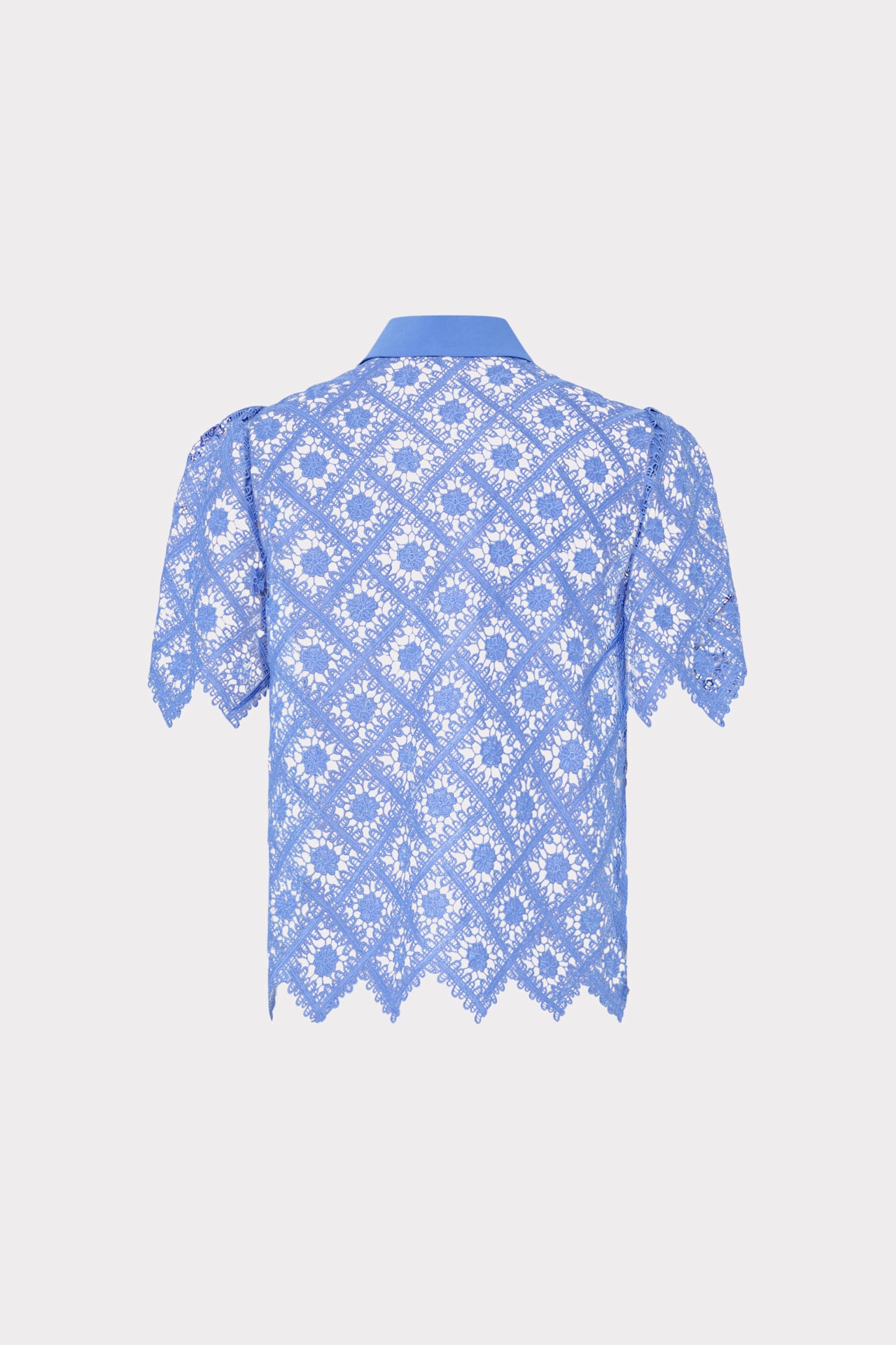 トップス Andmary Paula lacey chiffon tops blue ANDMARY】Paula lacey chiffon tops