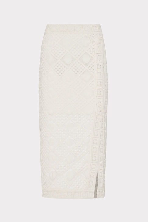 Diamond Crochet Midi Skirt White Image 1 of 4