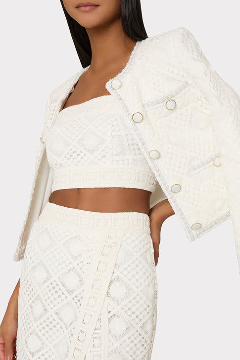 Diamond Crochet Midi Skirt White Image 3 of 4