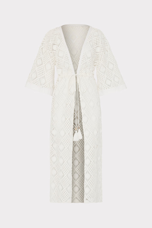 Diamond Crochet Cover-Up Dress White Image 1 of 4