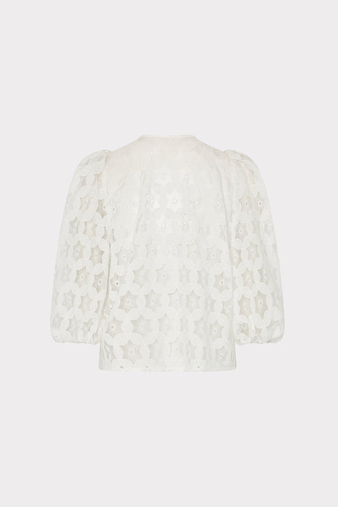 Nannie Circular Embroidery Eyelet Top White Image 4 of 4