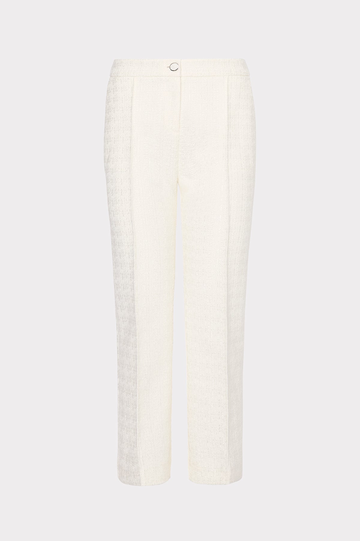 Ecru Bouclé Betsy Kick Flare Pants - Front View | MILLY