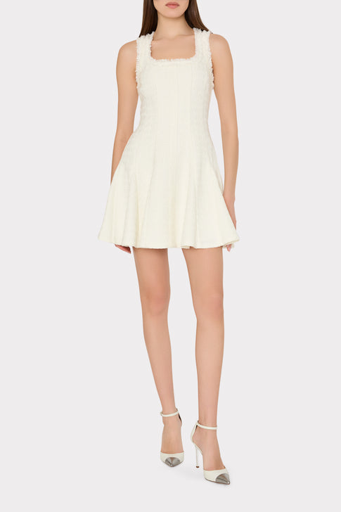 Juniper Boucle Mini Dress Ecru Image 2 of 4