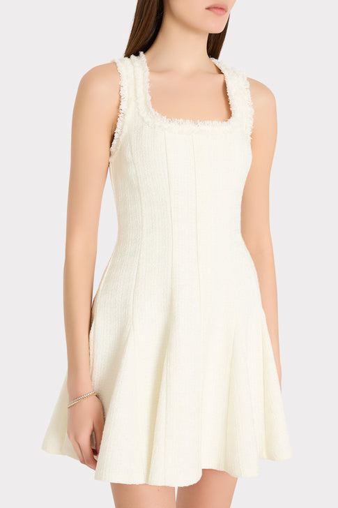 Juniper Boucle Mini Dress Ecru Image 3 of 4