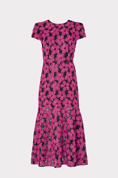 Tahlia Tulle Embroidery Dress Pink/Black Image 1 of 4