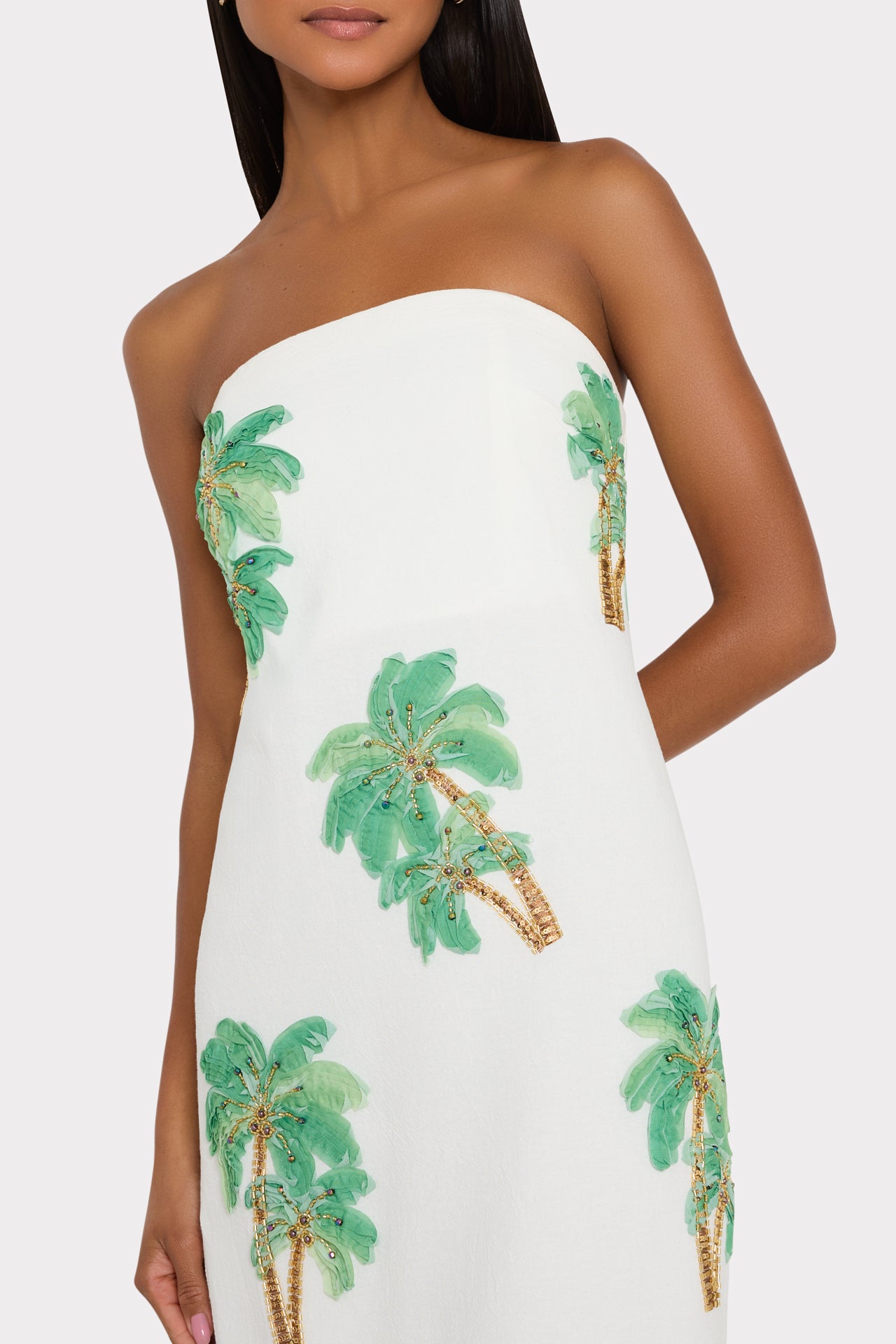clara embroidered dress Clara Embroidered Aqua Swim Cover-Up Dress M main image 1