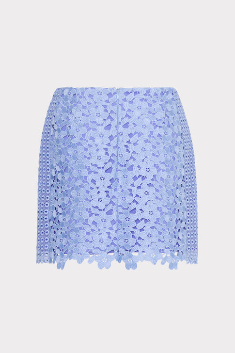Laura Floral Geo Combo Lace Mini Skirt Sky Blue Image 4 of 4