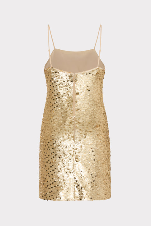 Colette Gold Dot Sequin Mini Dress Gold Image 5 of 5