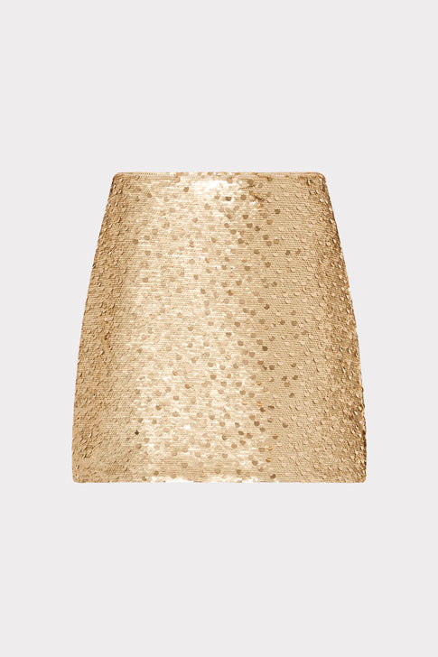 Modern Mini Gold Dot Sequin Skirt Gold Image 1 of 4