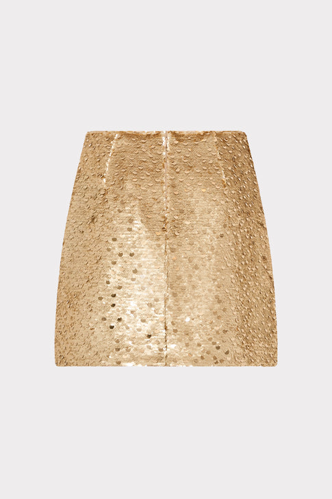 Modern Mini Gold Dot Sequin Skirt Gold Image 4 of 4