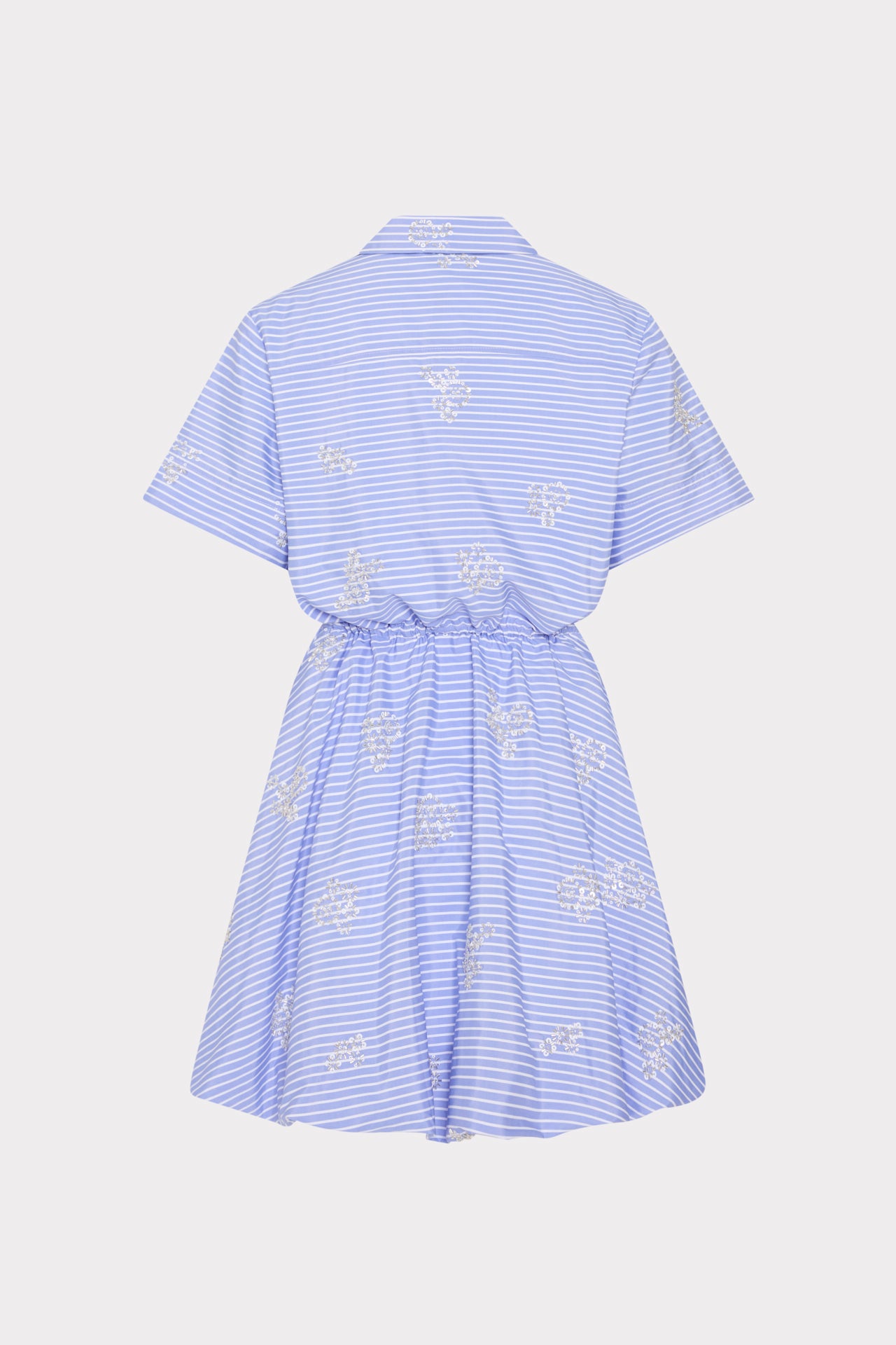 Willa Beaded Mini Dress in Blue/White