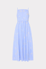 milly blue and white dress Milly White & Blue Print Fit Flare Sleeveless V Neck Dress Size 2 With  Pockets