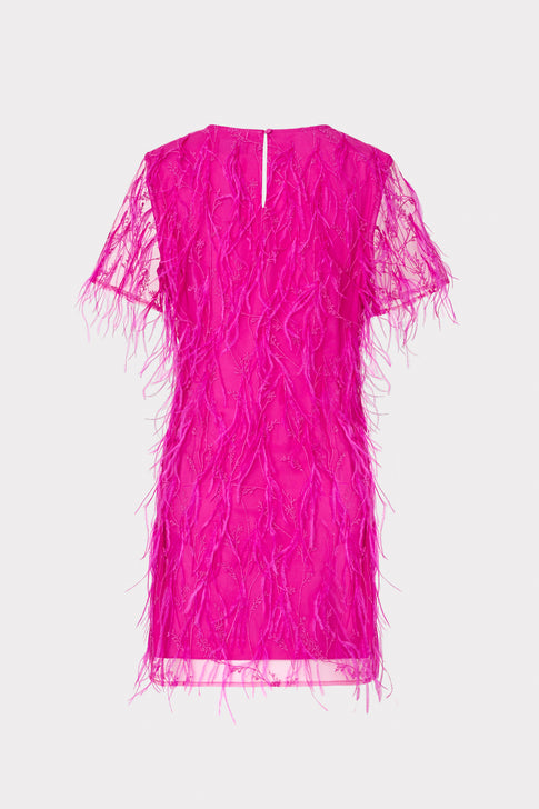 Rana Feather Dress Fuchsia Image 4 of 4