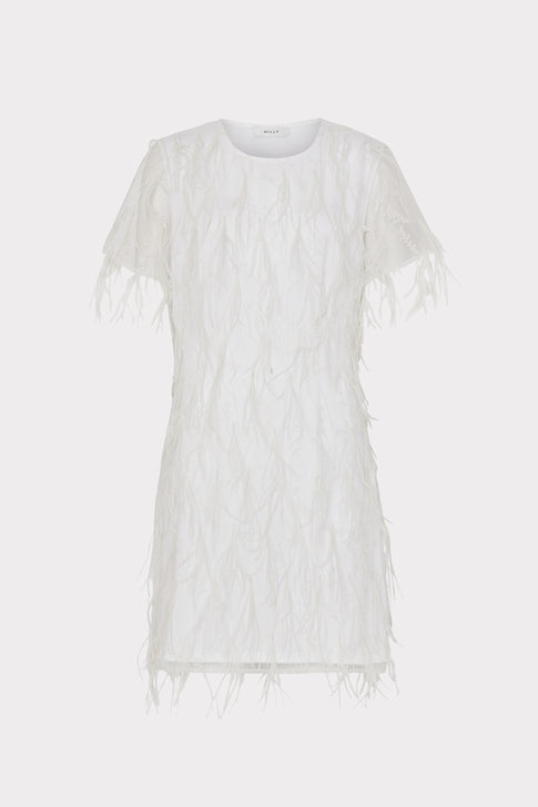 Rana Feather Dress White Image 1 of 4