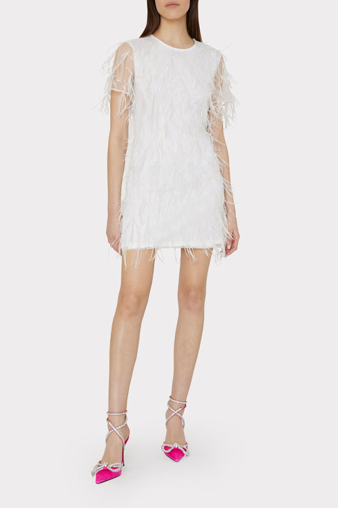 Rana Feather Dress White Image 2 of 4