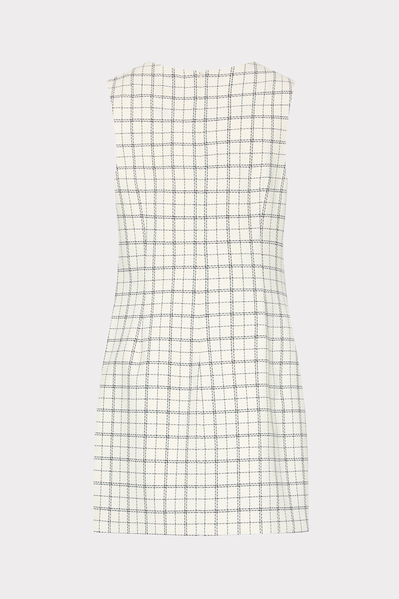 Saylor Plaid Mini Dress in White/Black