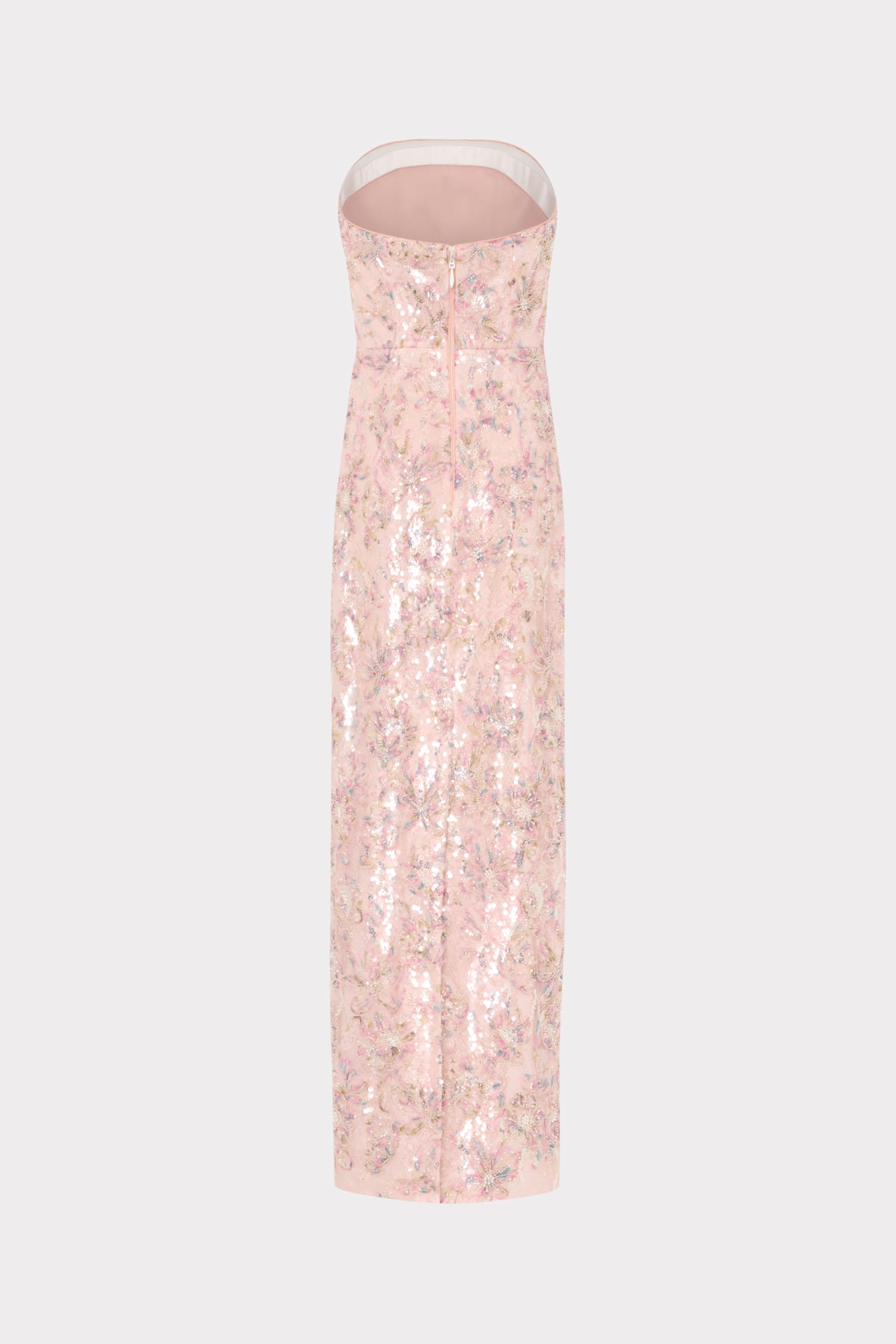Milly Women's Jasmine Sequined Strapless Gown - Blush - Size 12 Milly Women's Jasmine Sequined Strapless Gown - Blush - Size 12