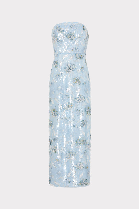 Jasmine Sequins Strapless Dress Light Blue Image 1 of 4