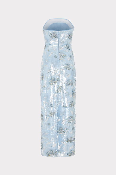 Jasmine Sequins Strapless Dress Light Blue Image 4 of 4