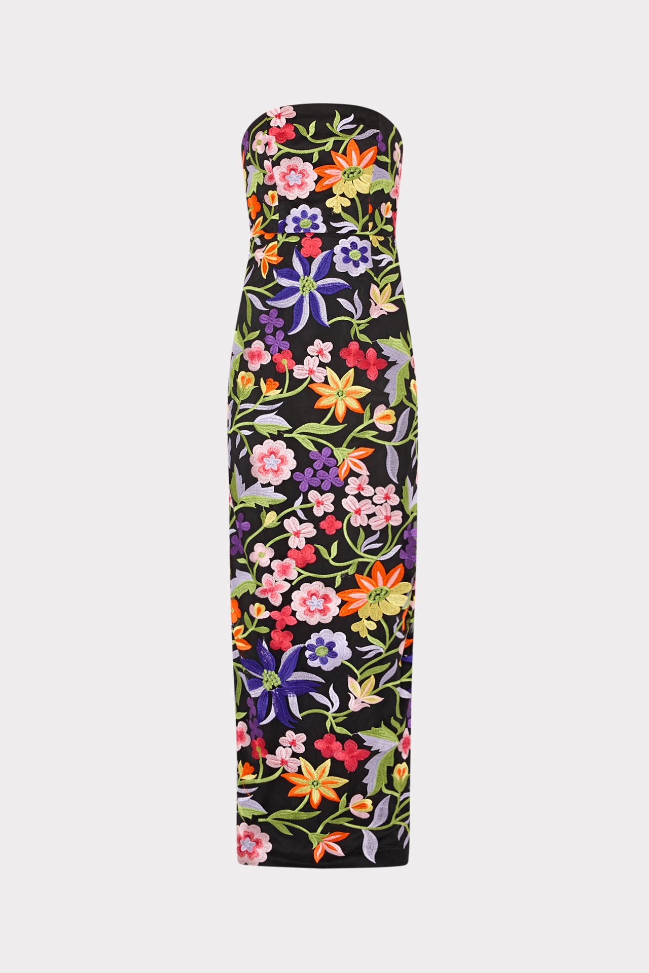 green emerald velvet dress Magnolia Mesh Embroidery Maxi Dress in Black Multi