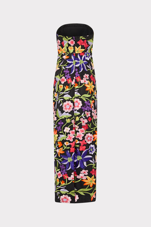 Magnolia Mesh Embroidery Maxi Dress Black Multi Image 4 of 4