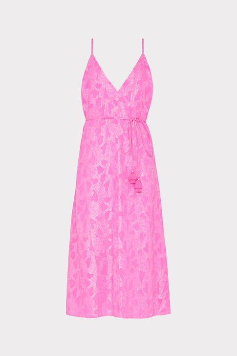 Lurex Jacquard Spaghetti Strap Cover-Up Pink Image 1 of 4