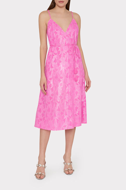 Lurex Jacquard Spaghetti Strap Cover-Up Pink Image 2 of 4