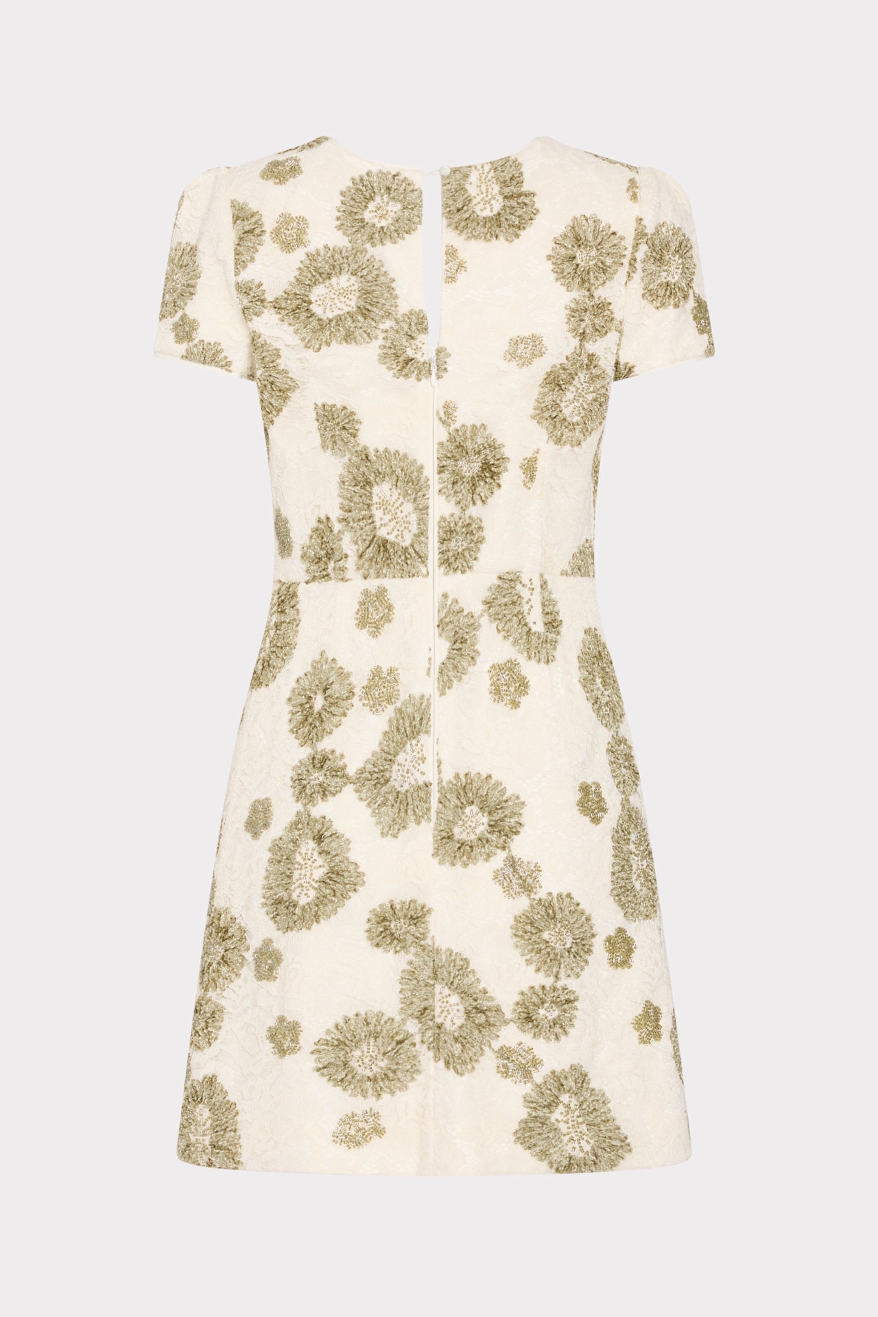 daisy print mini dress Daisy Embroidered Mini Dress in White/Green