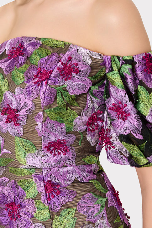 Nira 3D Embroidered Dress Pink Multi Image 3 of 4