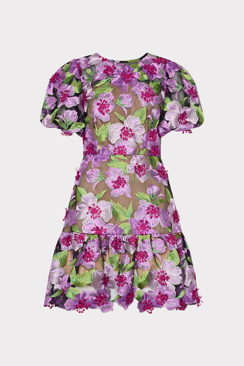 Yasmin 3D Embroidered Dress Pink Multi Image 1 of 4