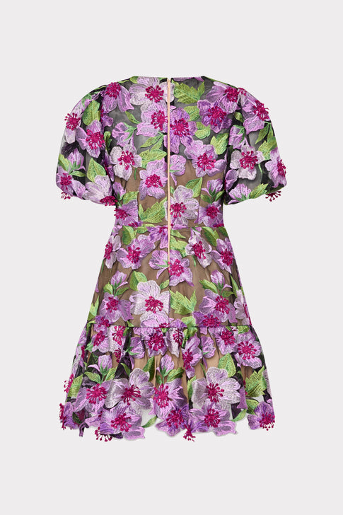Yasmin 3D Embroidered Dress Pink Multi Image 4 of 4