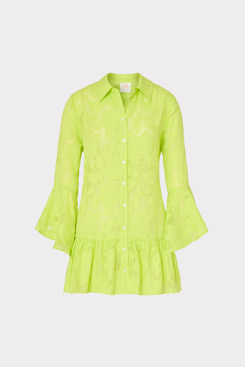 Vierra Burnout Coverup Dress Neon Yellow Image 1 of 4