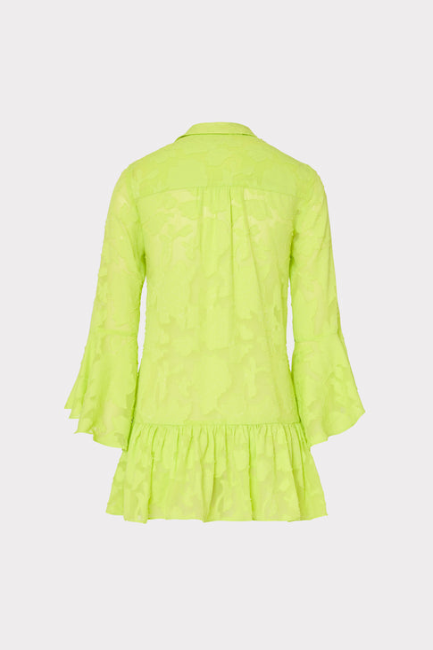 Vierra Burnout Coverup Dress Neon Yellow Image 4 of 4