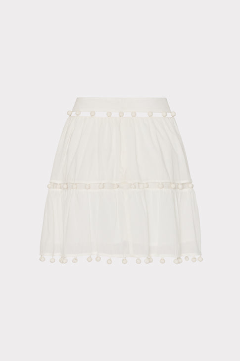 Beaded Cotton Voile Skirt White Image 4 of 4