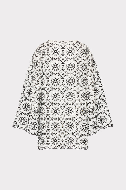 White Circle Eyelet Cover-Up Dress - Back View Flat Lay | MILLY