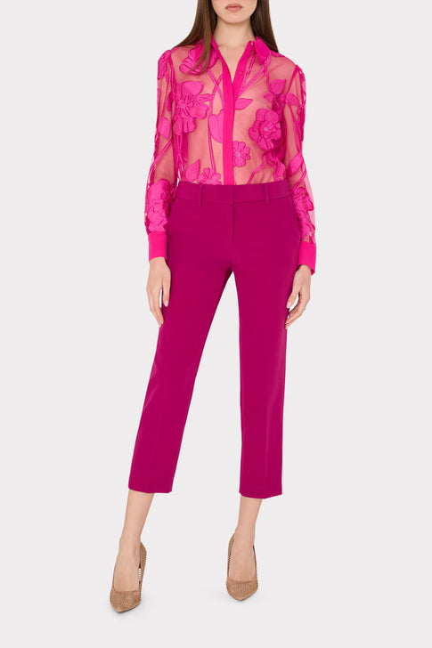 Ashton Grand Fleur Embroidered Top Raspberry Image 2 of 4