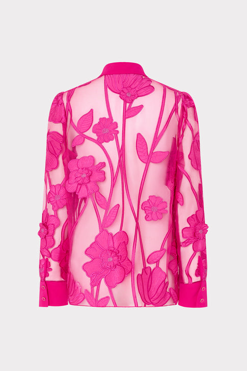 Ashton Grand Fleur Embroidered Top Raspberry Image 4 of 4