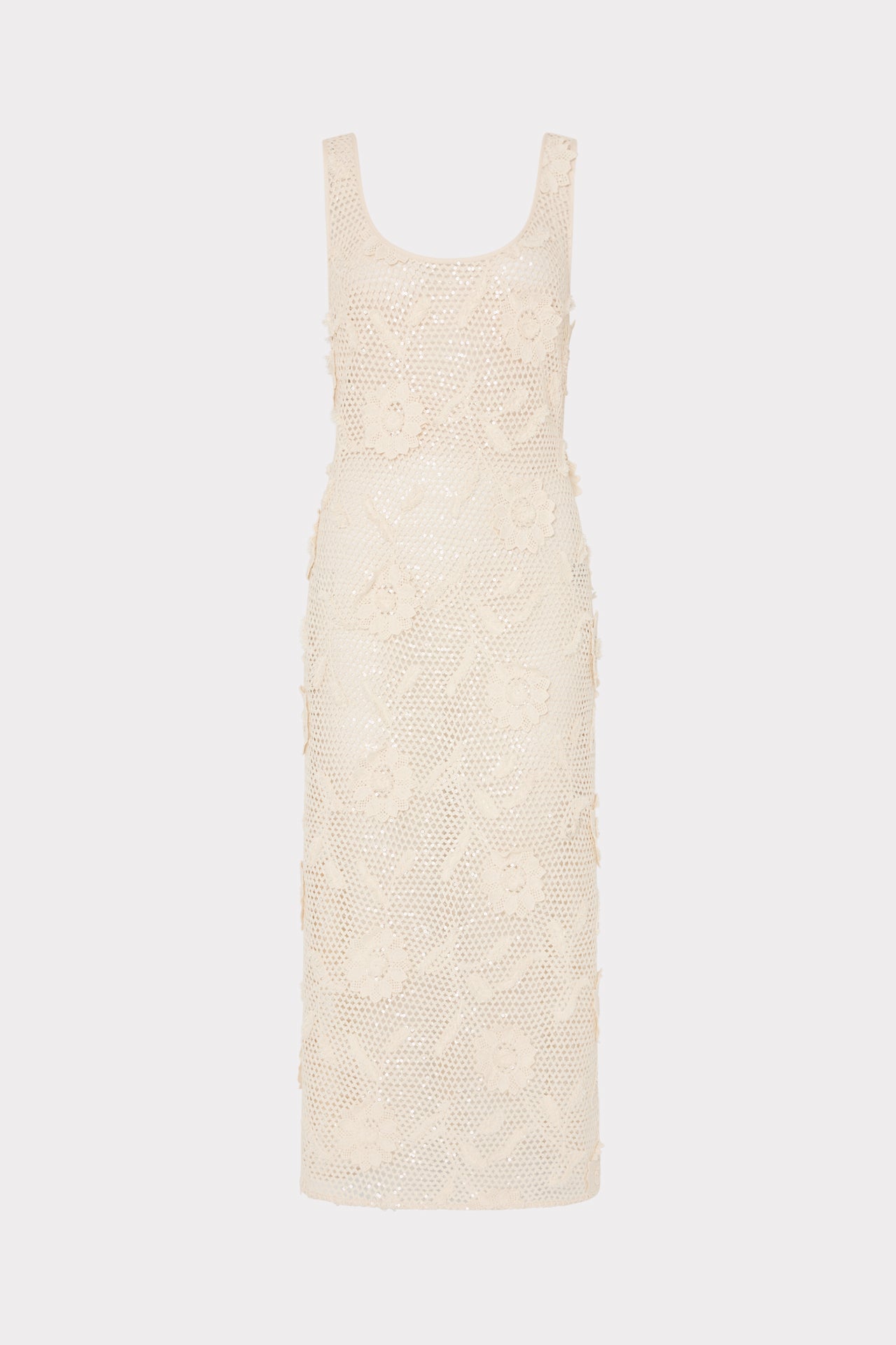 Milly Sequin Crochet Swim Cover Up Dress - White - M Milly Sequin Crochet Swim Cover Up Dress - White - M