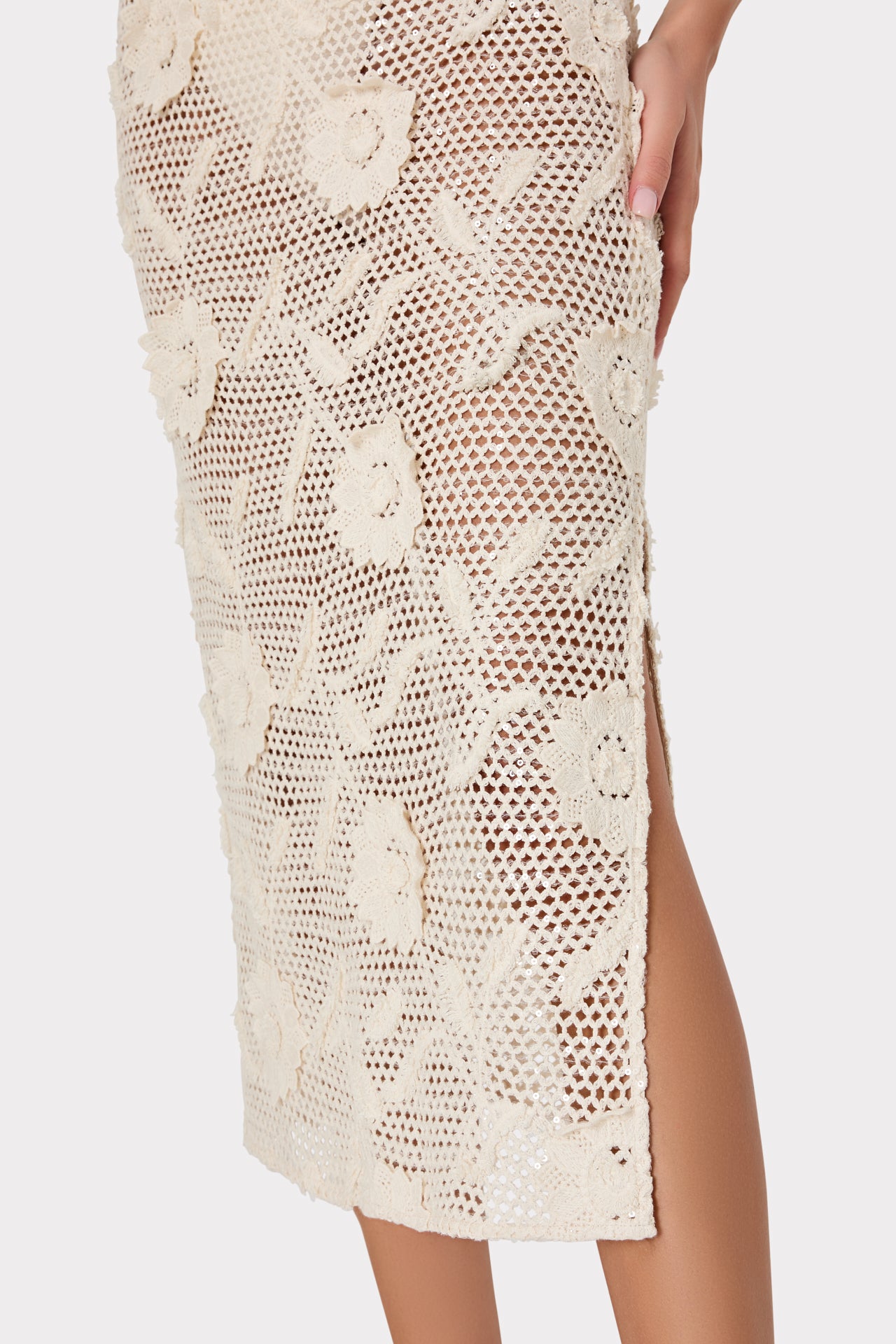 Sequin Crochet Cover-Up Dress in White | Milly Sequin Crochet Cover-Up Dress in White | Milly